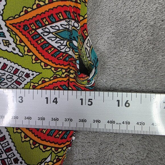 Womens Enfocus Multicolor Paisley Ruched Sleeveless Dress Polyester Stretch 6 - Picture 6 of 8